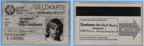 Geldkarte der DDR, in: Guter Rat, Verlag fr die Frau, Leipzig/Berlin, Heft 3/89, S. 33.
